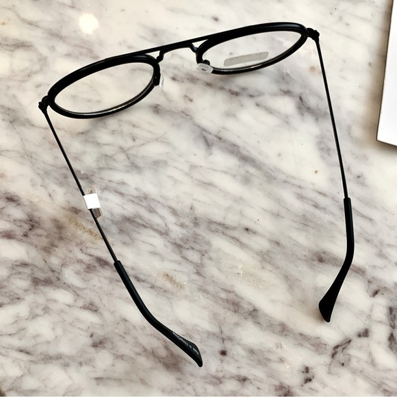 UO Black Rimmed Aviator Blue Light Blocking Clear Lens Glasses - Picture 7 of 8